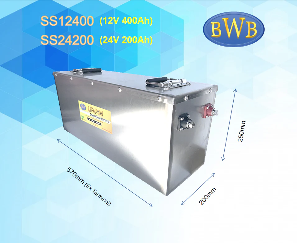 Big Wei 24V 200Ah LiFePO4 Battery Aus made, 4x4, boat, Bluetooth Stainless Steel case  - SS24200 - Image 3